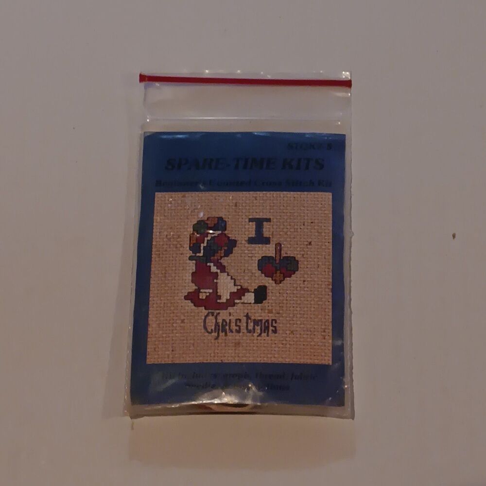 Vintage Spare Time Cross Stitch Kit-I Love Christmas-STQK2-5-1986-Miniature